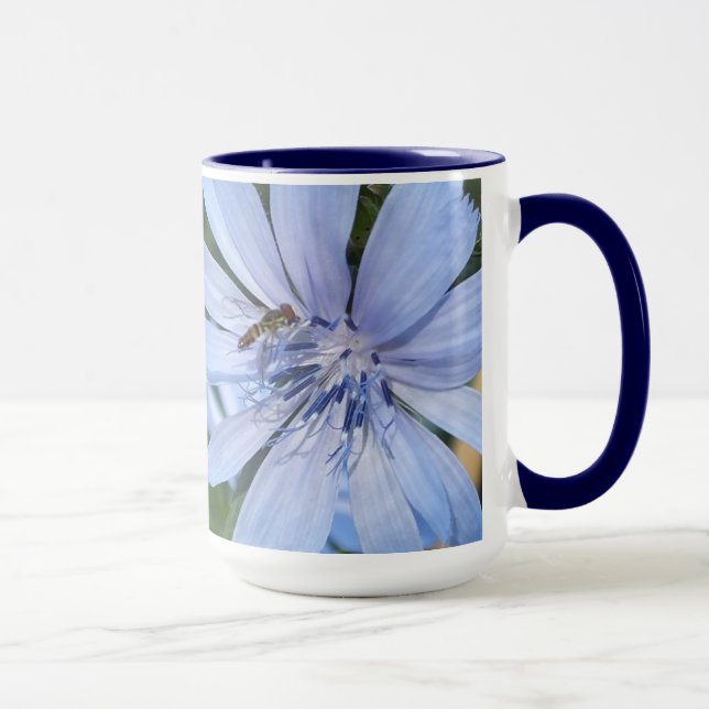 Blue Radicchio Flower N Bee Mug (Right)