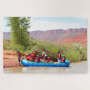 Blue raft, Colorado River, Utah Jigsaw Puzzle
