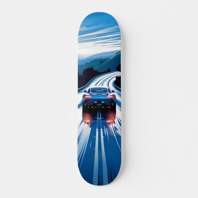 Blue Rail Skate on Wavy Road Skateboard (Front)