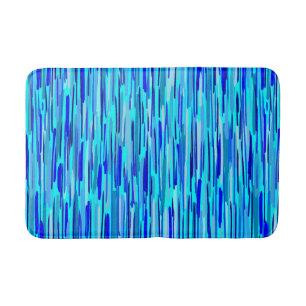 Blue Rain Drops Abstract Bath Mat