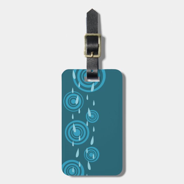 Blue Rain Luggage Tag (Front Vertical)