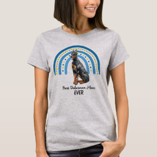 Blue Rainbow Best Doberman Dog Mum T-Shirt
