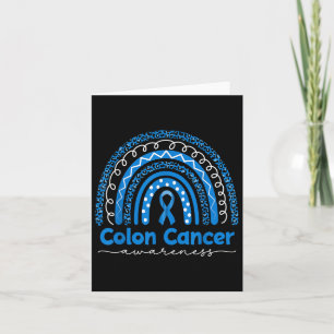 Blue Rainbow Blue Colon Cancer Awareness  Card