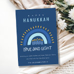 Blue Rainbow Candles Love & Light Happy Hanukkah Holiday Card<br><div class="desc">If you need any further customisation please feel free to message me on yellowfebstudio@gmail.com.</div>