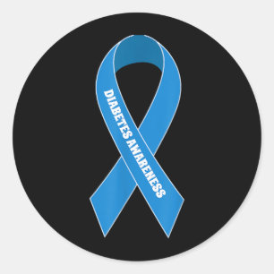 Blue Rainbow Diabetes Awareness Design Classic Round Sticker