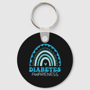 Blue Rainbow Diabetes Awareness Key Ring