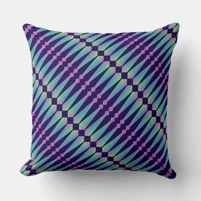 Blue Rainbow Diagonal Designer  Cushion (Front)
