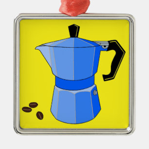 Blue Rainbow Espresso Metal Ornament