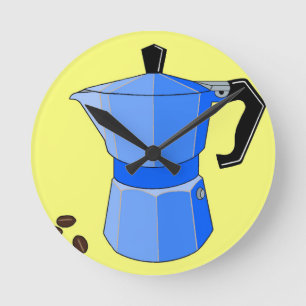 Blue Rainbow Espresso Round Clock