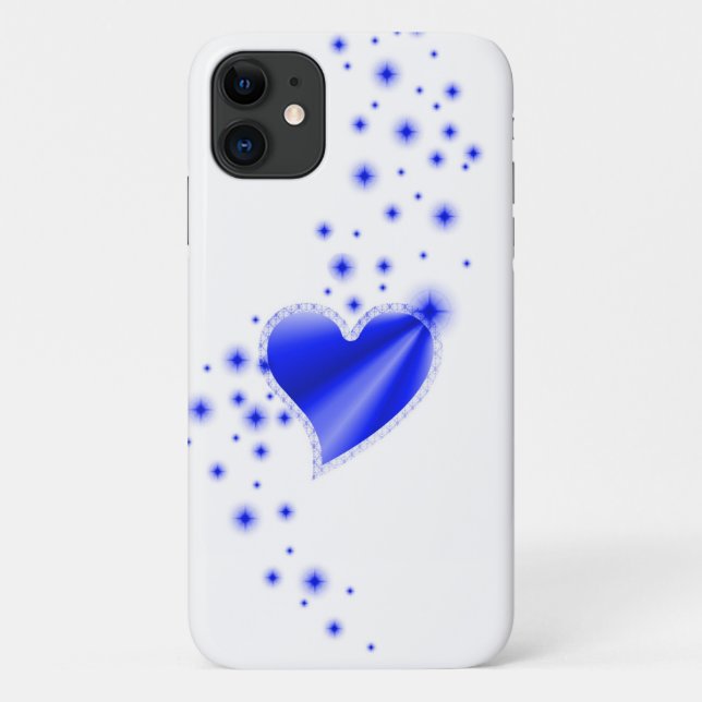 Blue Rainbow Heart with Stars Case-Mate iPhone Case (Back)
