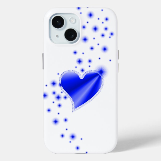 Blue Rainbow Heart with Stars Case-Mate iPhone Case (Back)