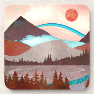Blue Rainbow Landscape Coaster