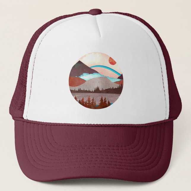Blue Rainbow Landscape Trucker Hat (Front)