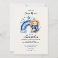 Blue Rainbow Lion Baby Shower
