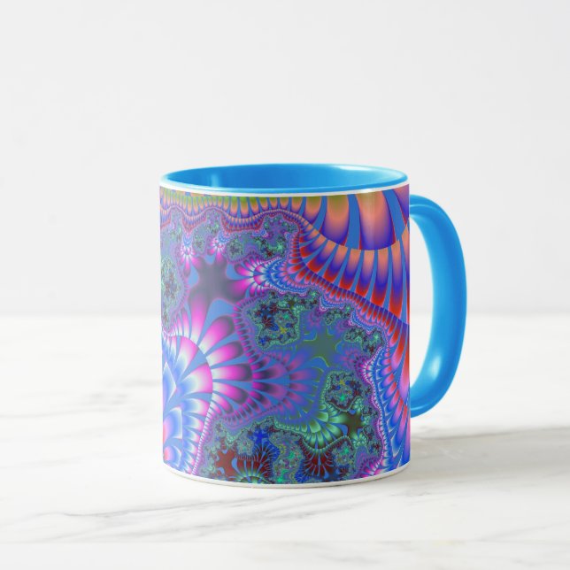 Blue Rainbow Melt Mug (Front Right)