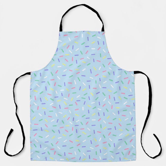 Blue rainbow sprinkles confetti fun colourful  apron (Front)