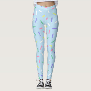 Blue rainbow sprinkles confetti fun colourful leggings