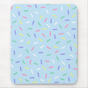 Blue rainbow sprinkles confetti fun colourful  mouse pad