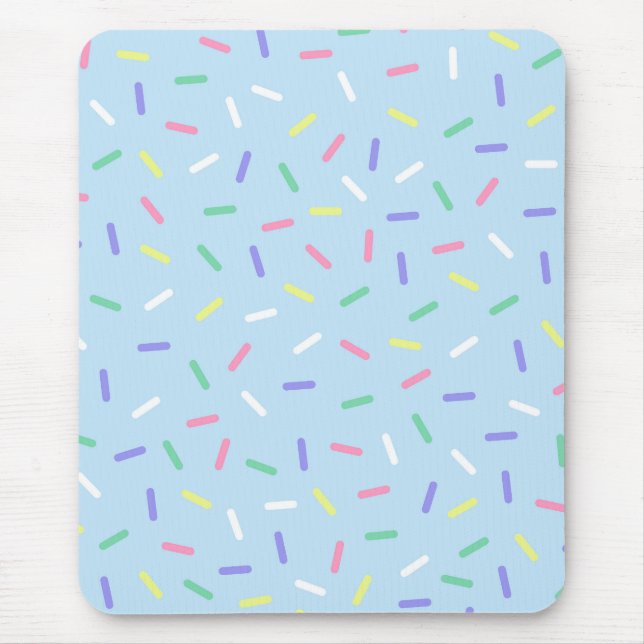 Blue rainbow sprinkles confetti fun colourful  mouse pad (Front)