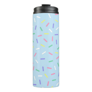 Blue rainbow sprinkles confetti fun colourful thermal tumbler