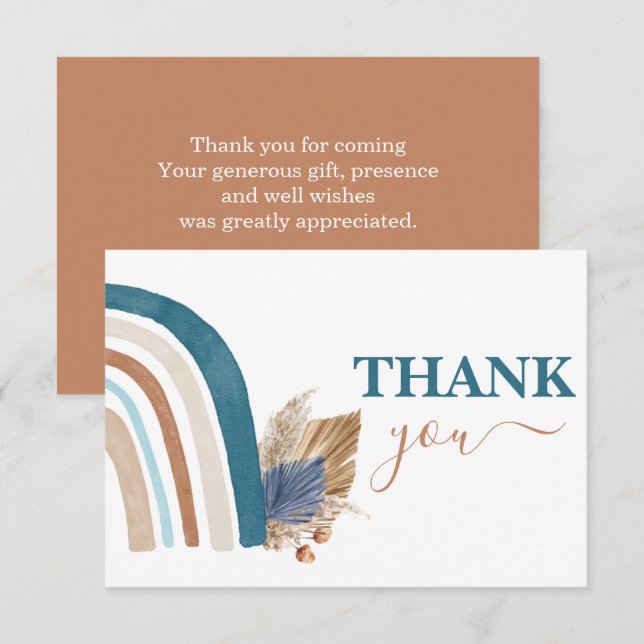 Blue Rainbow thank you Card (Front/Back)