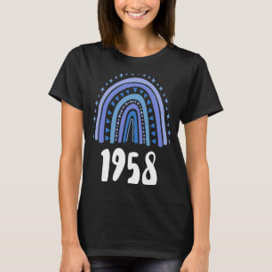 Blue Rainbow Year Of Birth 1958 Birthday T-Shirt