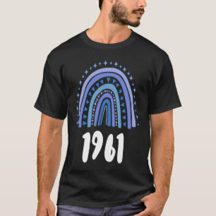Blue Rainbow Year Of Birth 1961 Birthday T-Shirt