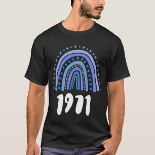 Blue Rainbow Year Of Birth 1971 Birthday T-Shirt