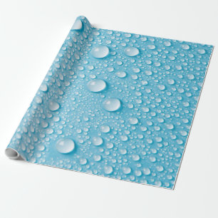 BLUE RAINDROP WET PATTERN WRAPPING PAPER