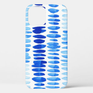 Blue Raindrops: Watercolor Seamless Abstract iPhone 12 Case