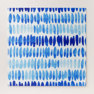 Blue Raindrops: Watercolor Seamless Abstract Jigsaw Puzzle