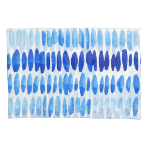 Blue Raindrops: Watercolor Seamless Abstract Pillowcase