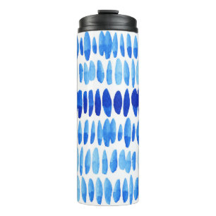 Blue Raindrops: Watercolor Seamless Abstract Thermal Tumbler