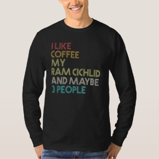 Blue Ram Cichlid Fish Coffee Aquarium Vintage Retr T-Shirt