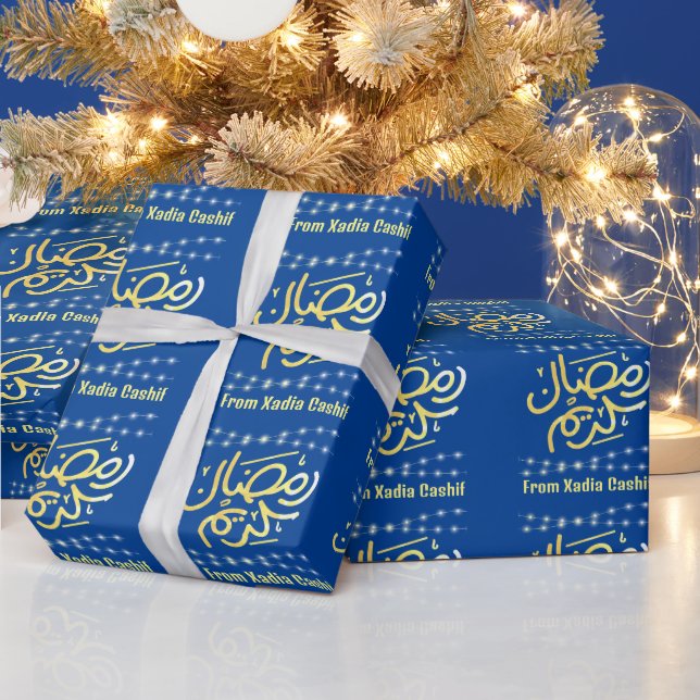 Blue Ramadan  Kareem Ramadan Mubarak Wrapping Paper (Holidays)