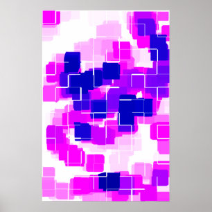 "Blue Raspberry" Geometric Art Poster