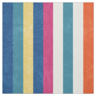 Blue Raspberry Orange Yellow White Stripes Pattern Fabric