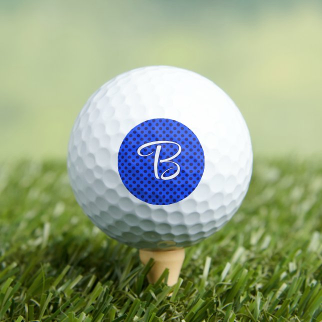 Blue Raspberry Polka Dots Personalised Golf Balls (Insitu Tee)