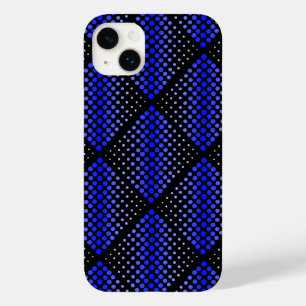 Blue Raster Pattern 01 Black BG Case-Mate iPhone 14 Plus Case