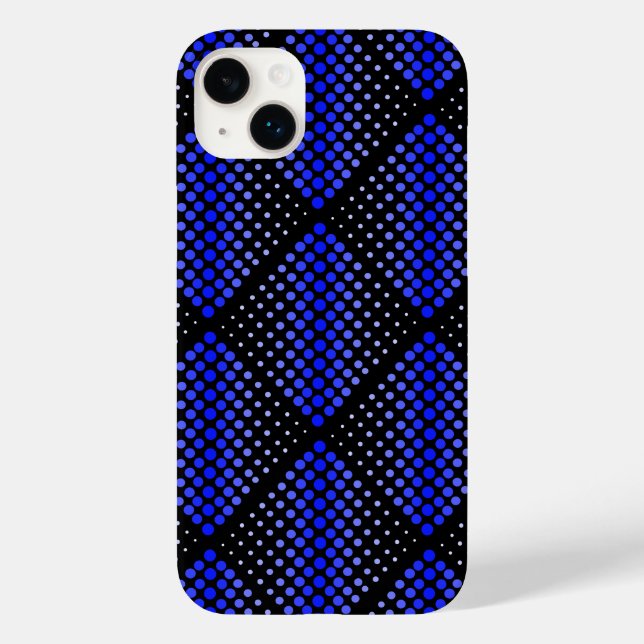 Blue Raster Pattern 01 Black BG Case-Mate iPhone Case (Back)