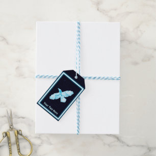 Blue Raven On Stars Gift Tags