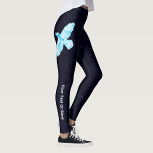 Blue Raven On Stars Leggings
