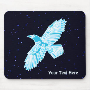 Blue Raven On Stars Mouse Pad