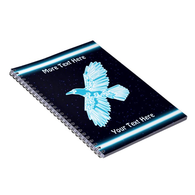 Blue Raven On Stars Notebook (Right Side)