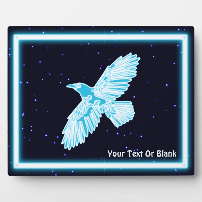 Blue Raven On Stars Plaque (Front)