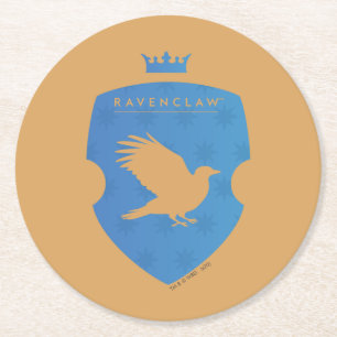 Blue RAVENCLAW™ Crowned Crest Round Paper Coaster