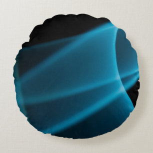 Blue ray of light round cushion
