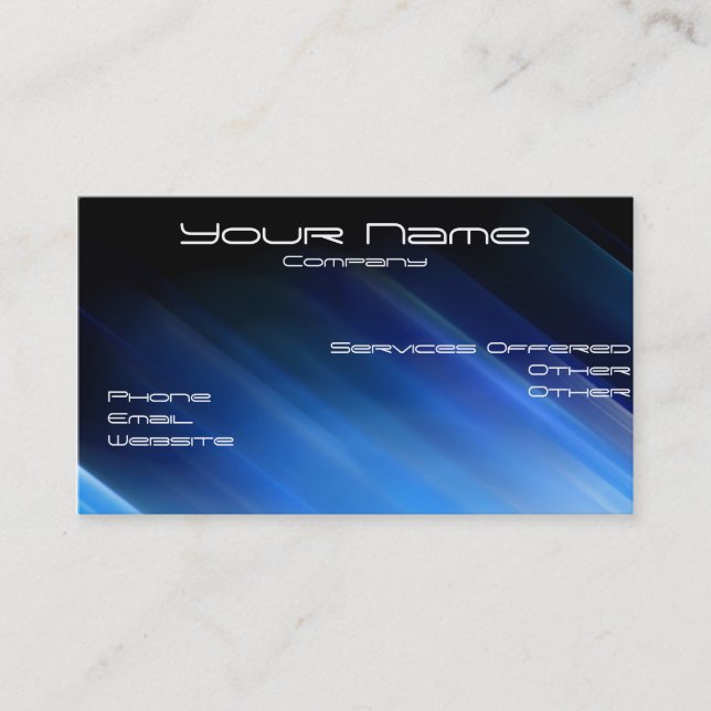 blue Rays business card (Front)
