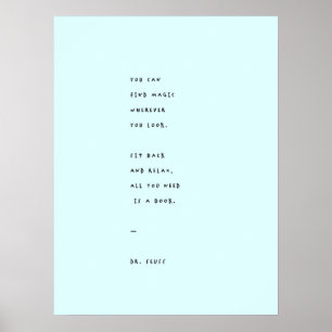 Blue Reading Day with Dr. Suess Quote Poster