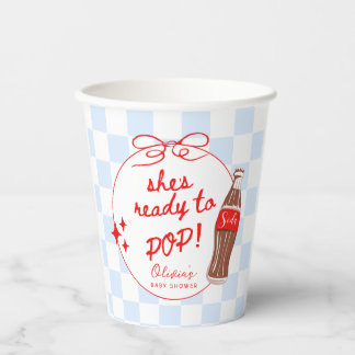 Blue Ready To Pop Soda Pop Cola Baby Shower Paper Cups